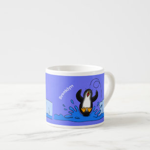 Niedliche Pinguin-Cartoon-Illustration Espressotasse
