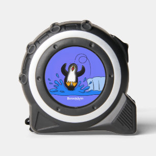 Niedliche Pinguin-Cartoon-Illustration Maßband