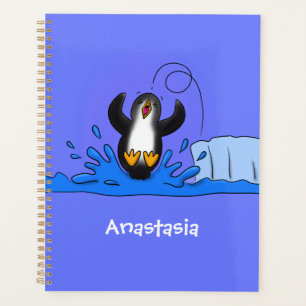 Niedliche Pinguin-Cartoon-Illustration Planer