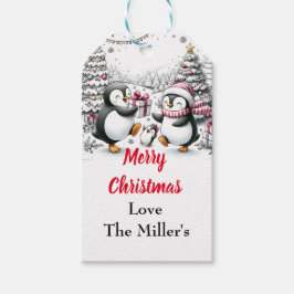 Niedliche Pinguin-Geschenkmarke Geschenkanhänger