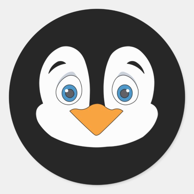 Niedliche Pinguin-Gesichter Runder Aufkleber (Vorderseite)