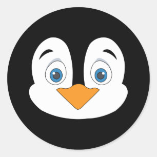 Niedliche Pinguin-Gesichter Runder Aufkleber