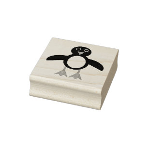 Niedliche Pinguin-Holzkunst-Briefmarke Gummistempel