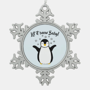 Niedliche Pinguin-Kinderschmuck Schneeflocken Zinn-Ornament