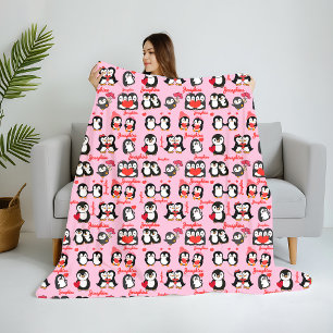 Niedliche Pinguin-Liebe für Personalisierte Namen Sherpadecke
