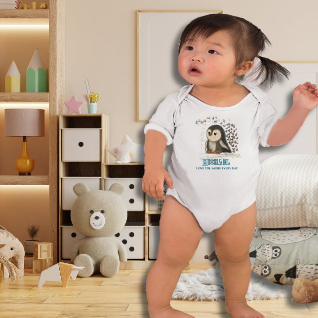 Niedliche Pinguin Liebe Sie mehr Baby Strampler ( Cute Penguin Love you more Baby Bodysuit )