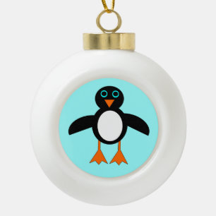 Niedliche Pinguin-Ornament Keramik Kugel-Ornament