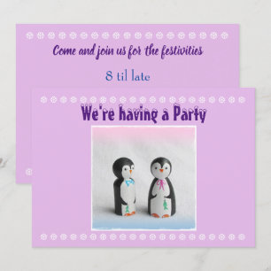 Niedliche Pinguin-Party Einladung
