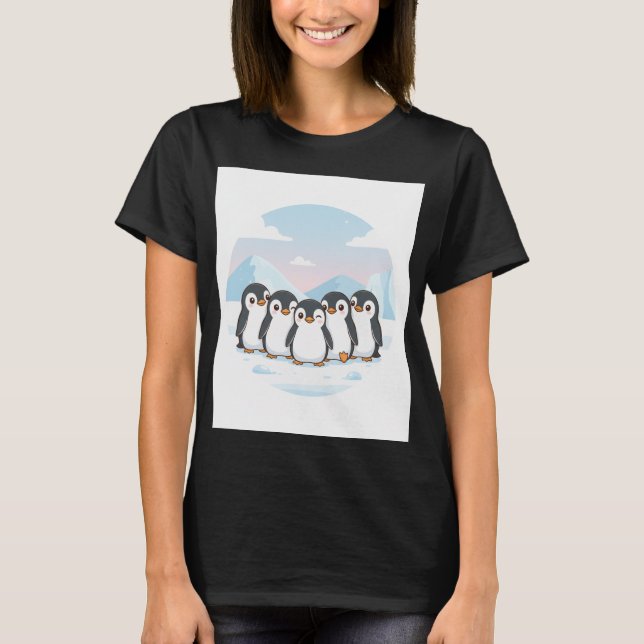 Niedliche Pinguin Squad T-Shirt (Vorderseite)