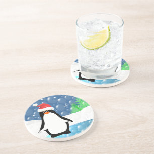 Niedliche Pinguin-Untersetzer Sandstein Untersetzer