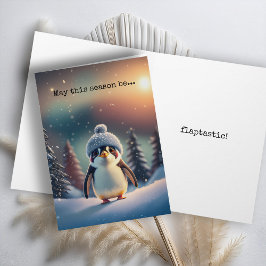 Niedliche Pinguin-Urlaubskarte Feiertagskarte