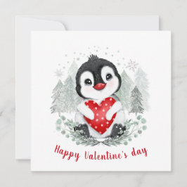Niedliche Pinguin Valentine Tageskarte Karte