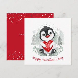 Niedliche Pinguin Valentine Tageskarte Karte