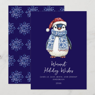 Niedliche Pinguin-Weihnachtskarte Feiertagskarte