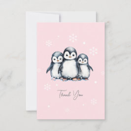 Niedliche Pinguin Winter Babydusche Dankeskarte