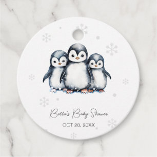 Niedliche Pinguin Winter Babydusche Geschenkanhänger