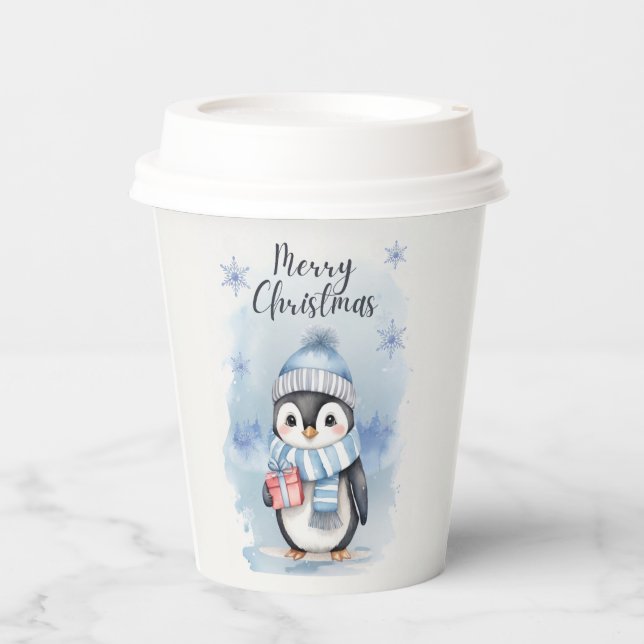 Niedliche Pinguine 2 Pappbecher (Vorderseite)