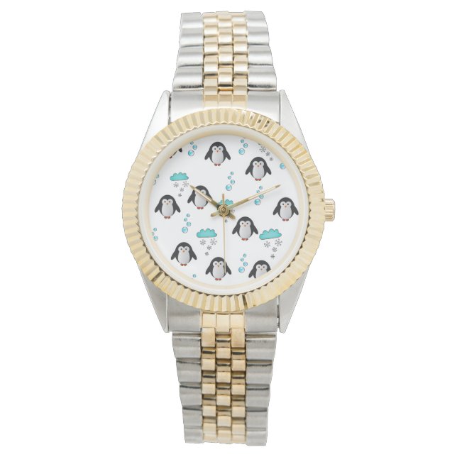 niedliche Pinguine Armbanduhr (Vorderseite)