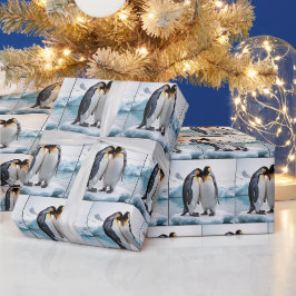 Niedliche Pinguine auf einem Gletscher Geschenkpapier