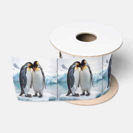 Niedliche Pinguine auf einem Gletscher Satinband