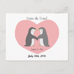 Niedliche Pinguine Couple Save the Date Postkarte