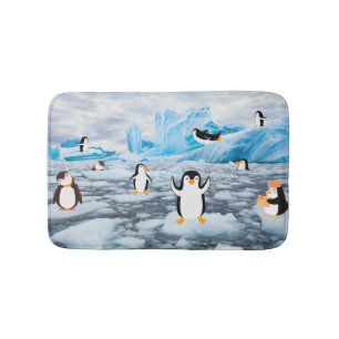 niedliche Pinguine im Antarktis Badematte