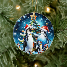 Niedliche Pinguine im fröhlichen Stil des Cartoon,
