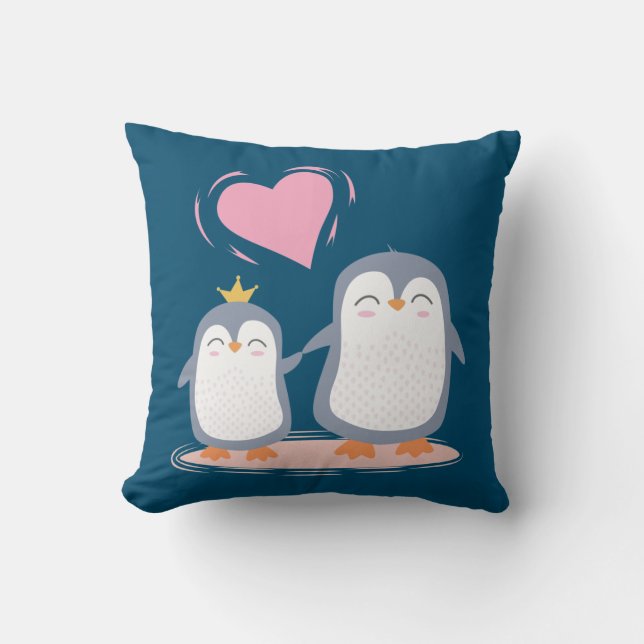niedliche Pinguine in der Liebe Kissen (Vorderseite)