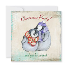 Niedliche Pinguine in Winterskarven und Weihnachte