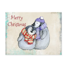 Niedliche Pinguine in Winterskarven und Weihnachte