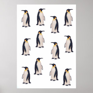 Niedliche Pinguine Muster Poster