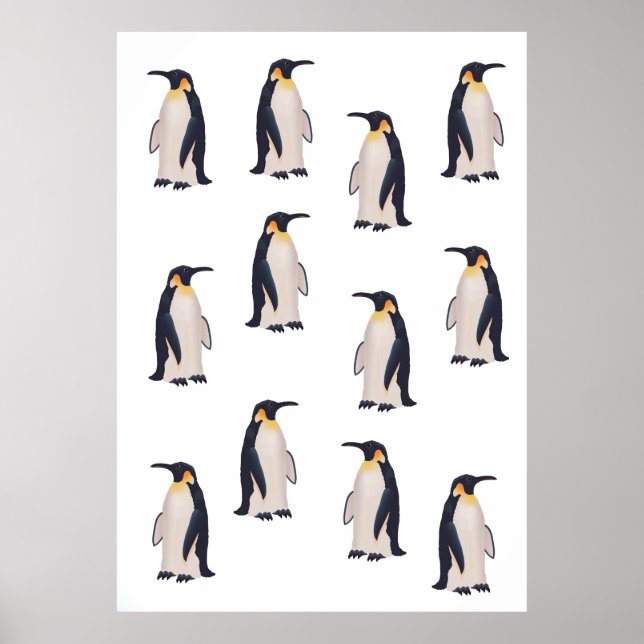 Niedliche Pinguine Muster Poster (Vorne)
