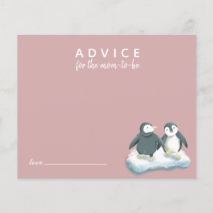 Niedliche Pinguine Rosa Ratschläge für Mama Card