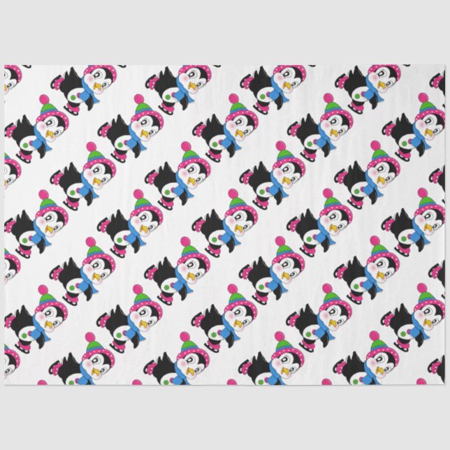 Niedliche Pinguine Seidenpapier (Vorderseite)