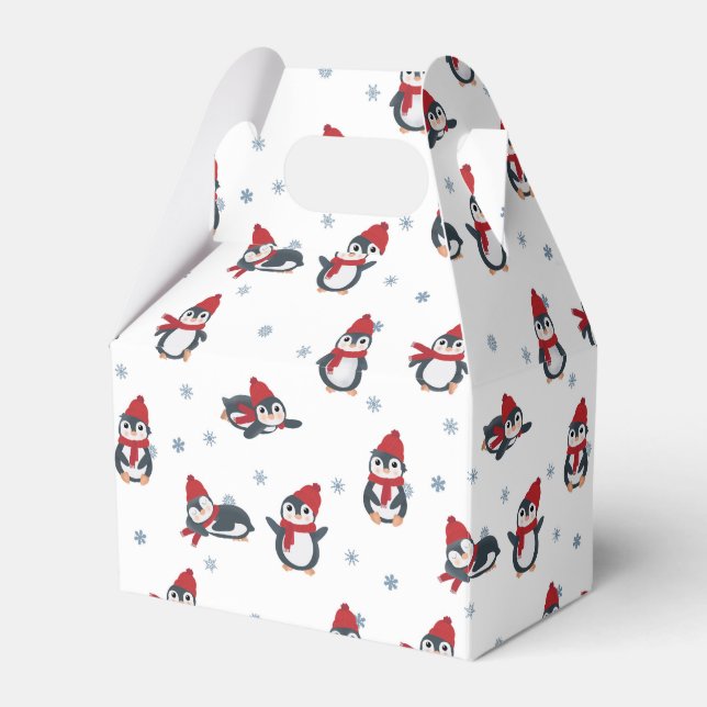 Niedliche Pinguine Wintervögel Arktische Tiere Geschenkschachtel (Vorderseite)