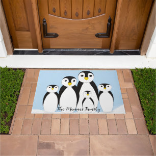 Niedliche Pinguinfamilie Fußmatte