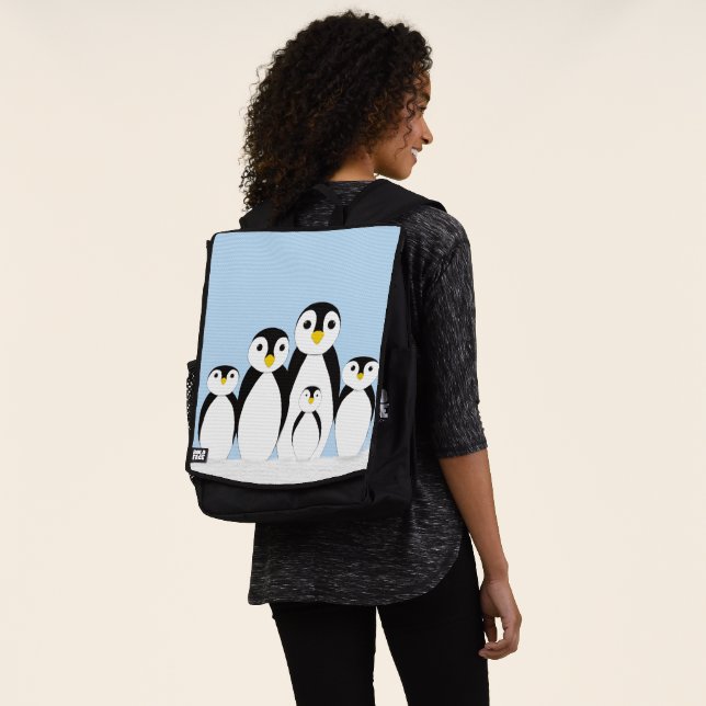 Niedliche Pinguinfamilie Rucksack (Ausgewaschen)
