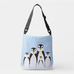 Niedliche Pinguinfamilie Tragetaschen Mit Langen Trägern
