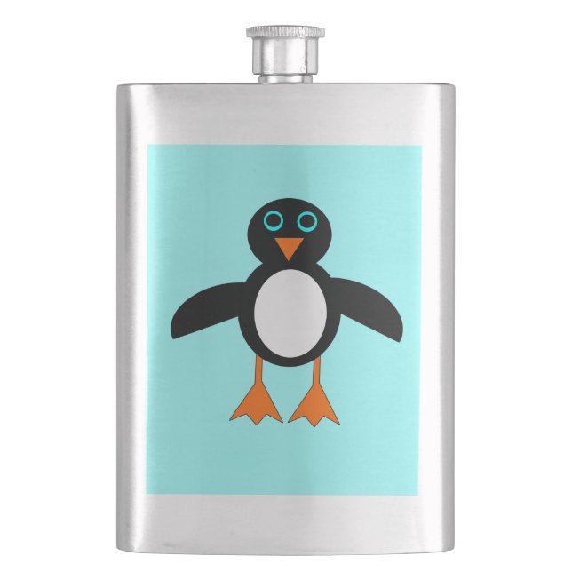 Niedliche Pinguinflaschen Flachmann (Vorderseite)