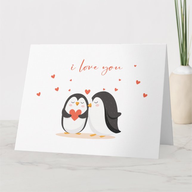 Niedliche Pinguinkarte - Zum Jubiläum Lieben Karte (Vorderseite)