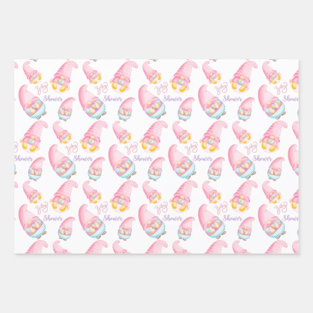 Niedliche Pink Baby Duschgel  Geschenkpapier Set (Vorderseite)
