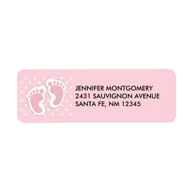 Niedliche Pink Baby Girl Footprints (Vorne)