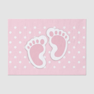 Niedliche Pink Baby Girl Footprints Seidenpapier