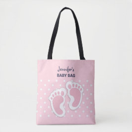 Niedliche Pink Baby Girl Footprints Tasche
