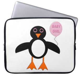 Niedliche Pink Baby Girl Pinguin Laptop Bag Laptopschutzhülle