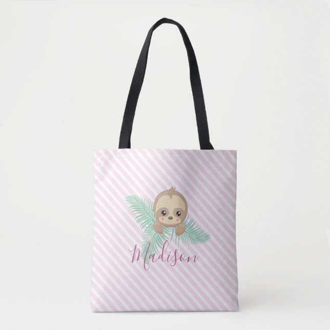 Niedliche Pink Baby Slot Monogram Totbeutel Tasche (Vorderseite)
