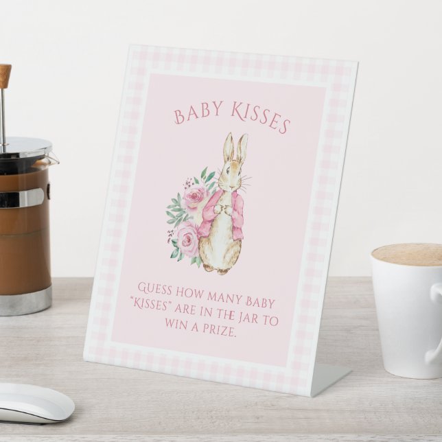Niedliche Pink Beatrix Potter Rabbit Floral Baby D Sockelschild (In SItu)
