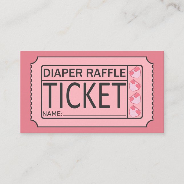 Niedliche Pink Black Diaper Kinderdusche Raffeemti Visitenkarte (Vorderseite)