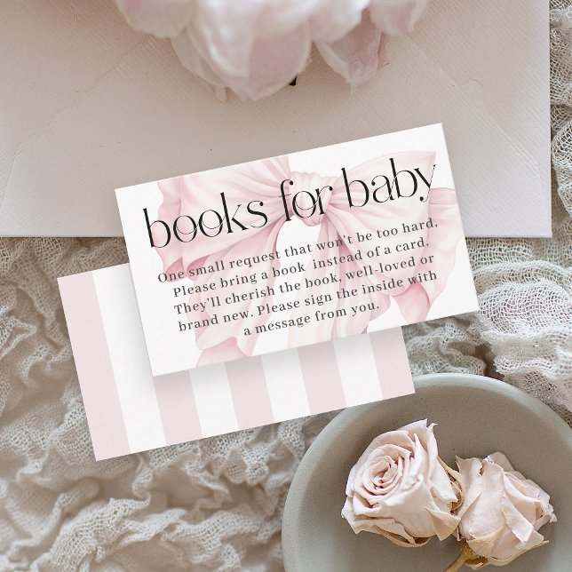 Niedliche Pink Bow Books für Baby Begleitkarte (Von Creator hochgeladen)
