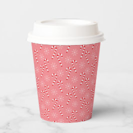 Niedliche Pink Candy Canes und Schneeflocken Urlau Pappbecher